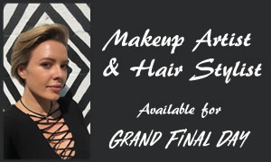 Grand Final Day Makeup and Hair Styling by Jamie Minney