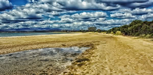 Tasmanian beach great for kicking a football